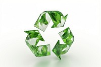 Leaf recycle symbol white background recycling shape.