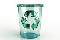 Recycle icon glass white background drinkware.