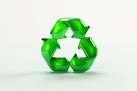 3d rendering cute recycle icon green white background recycling.