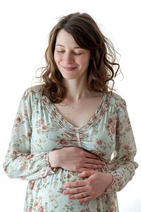 Pregnant british woman portrait smiling sleeve.