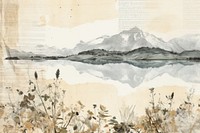 Lake mountain outdoors painting.