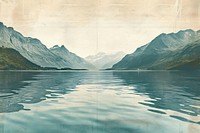 A peaceful lakescape mountain landscape panoramic.