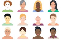  Diverse people portrait adult face. AI generated Image by rawpixel.