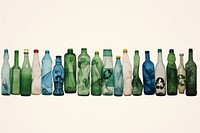 Bottle plastic Recycling Symbols glass drink white background.