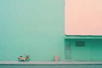  Dreamy pastel small town in Vietnam background motorcycle vehicle bicycle. AI generated Image by rawpixel.