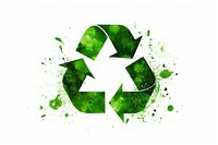 Doodle drawing recycle icon green white background recycling.