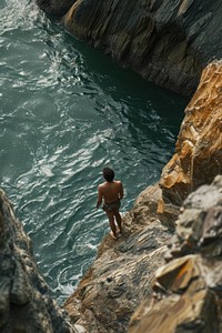 Sea outdoors nature cliff. AI generated Image by rawpixel.