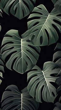  Monstera leaves Green wallpaper green plant. AI generated Image by rawpixel.