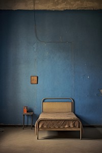 Bedroom furniture chair blue. AI generated Image by rawpixel.