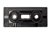 Cassette tape electronics black white background. 