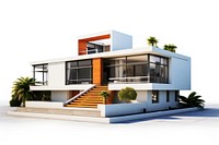 Modern house architecture staircase building.