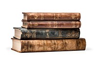 Four books publication library white background.