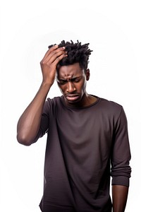 Young black man portrait worried adult. AI generated Image by rawpixel.