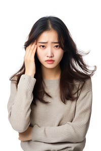 Young korean woman portrait worried adult. AI generated Image by rawpixel.