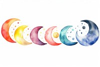 Astrology moon icon white background astronomy painting.