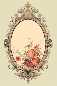Painting pattern flower frame. AI generated Image by rawpixel.