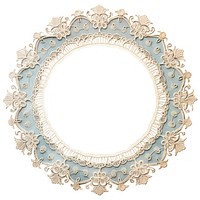 Lace jewelry circle white background. 
