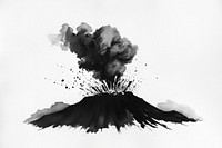 Volcano eruption monochrome mountain abstract.