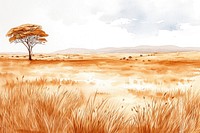 Savanna landscape grassland outdoors.