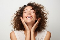 Woman laughing smiling adult. AI generated Image by rawpixel.