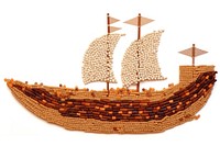  Boat craft bead art. AI generated Image by rawpixel.