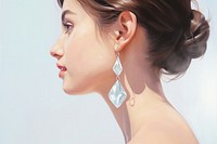 PNG Daimond Earrings earring jewelry adult. AI generated Image by rawpixel.