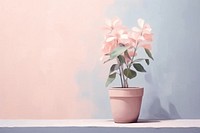 PNG Flowers in a pot plant art houseplant. AI generated Image by rawpixel.