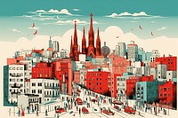 Barcelona landmark city architecture building. AI generated Image by rawpixel.
