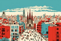 Barcelona landmark city architecture metropolis. AI generated Image by rawpixel.