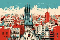Barcelona landmark city architecture cityscape. AI generated Image by rawpixel.