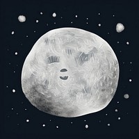 Chalk style full moon astronomy night monochrome.