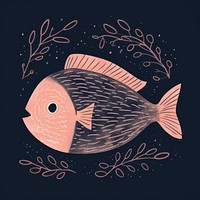Chalk style fish animal underwater goldfish.