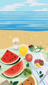 Summer watermelon fruit plate. AI generated Image by rawpixel.