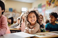 Inclusivity classroom student child. AI generated Image by rawpixel.
