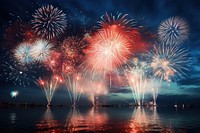 Fireworks background outdoors nature night. AI generated Image by rawpixel.