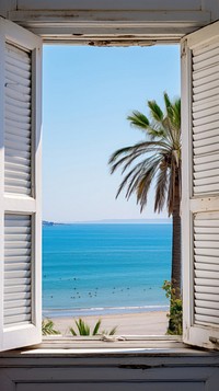  Summer window beach architecture. AI generated Image by rawpixel.