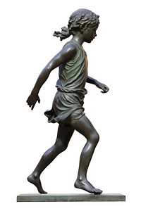 Greek sculpture kid running statue figurine bronze.