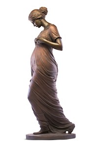 Greek sculpture pregnant woman statue figurine bronze.