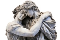 Greek sculptures hugging statue angel art.