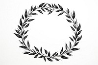 Laurel leaves wreath pattern plant calligraphy.