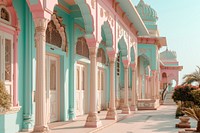 Pastel colored palace architecture building house. AI generated Image by rawpixel.