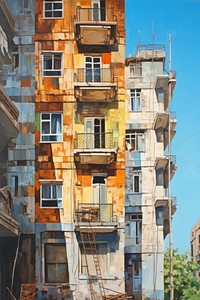 Apartment building architecture city. AI generated Image by rawpixel.