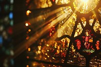 Nativity stained glass light spirituality architecture. AI generated Image by rawpixel.