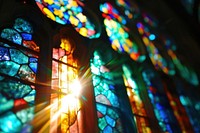 Christian stain glass light spirituality architecture. AI generated Image by rawpixel.