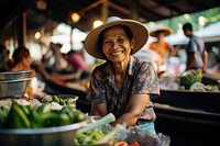  Thai market adult smile. AI generated Image by rawpixel.