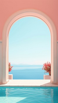  Summer arch architecture building. AI generated Image by rawpixel.