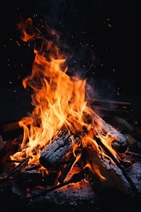 Campfire flame bonfire fireplace firewood.