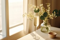 Champagne windowsill furniture flower.