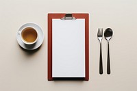 Resturant menu coffee spoon fork. AI generated Image by rawpixel.