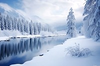  Nature background winter snow landscape. AI generated Image by rawpixel.
